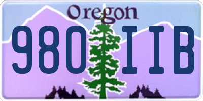 OR license plate 980IIB