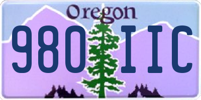 OR license plate 980IIC