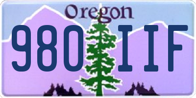 OR license plate 980IIF