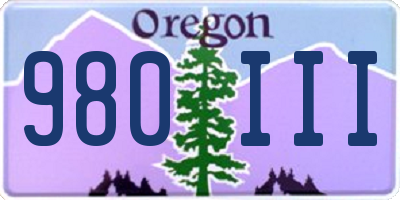 OR license plate 980III