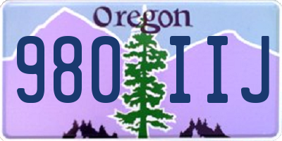 OR license plate 980IIJ