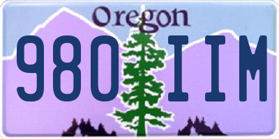 OR license plate 980IIM