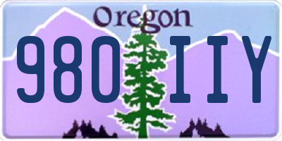 OR license plate 980IIY