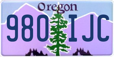 OR license plate 980IJC