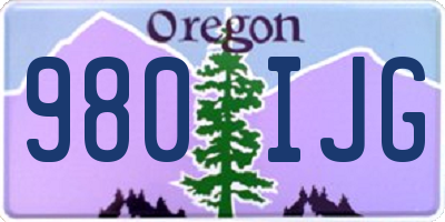 OR license plate 980IJG