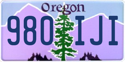 OR license plate 980IJI