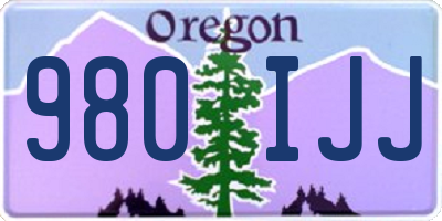 OR license plate 980IJJ