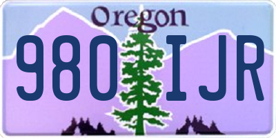 OR license plate 980IJR