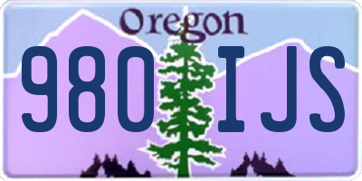 OR license plate 980IJS