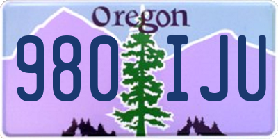 OR license plate 980IJU