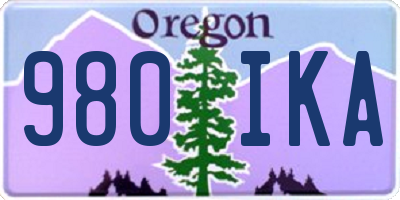 OR license plate 980IKA