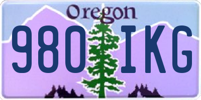 OR license plate 980IKG