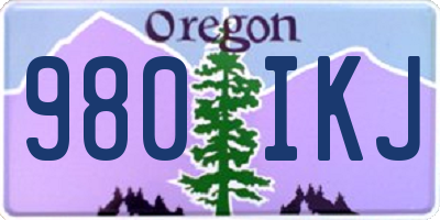 OR license plate 980IKJ