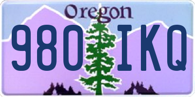 OR license plate 980IKQ