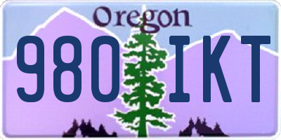 OR license plate 980IKT