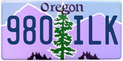 OR license plate 980ILK