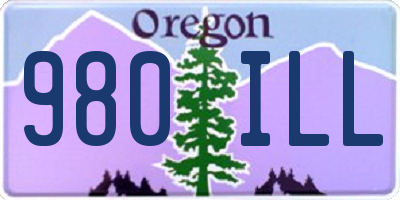 OR license plate 980ILL