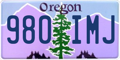 OR license plate 980IMJ