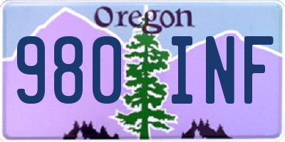 OR license plate 980INF