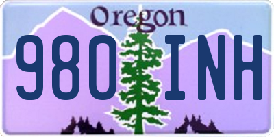 OR license plate 980INH