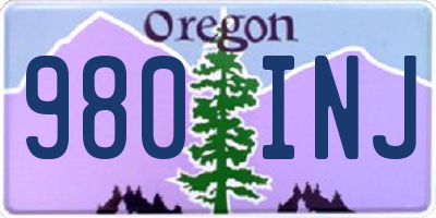 OR license plate 980INJ