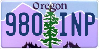 OR license plate 980INP