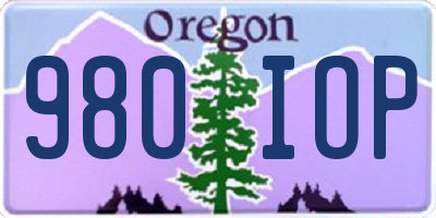 OR license plate 980IOP