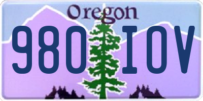 OR license plate 980IOV