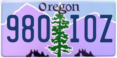 OR license plate 980IOZ