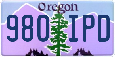 OR license plate 980IPD