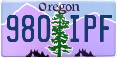 OR license plate 980IPF