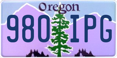 OR license plate 980IPG