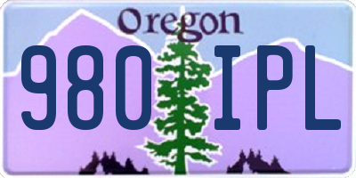 OR license plate 980IPL