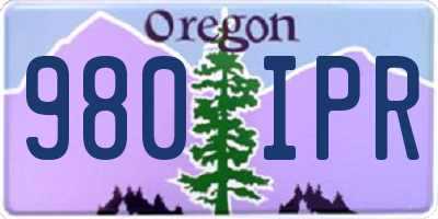 OR license plate 980IPR