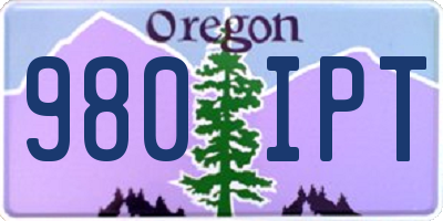 OR license plate 980IPT