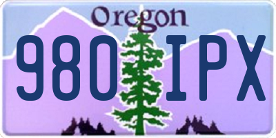 OR license plate 980IPX