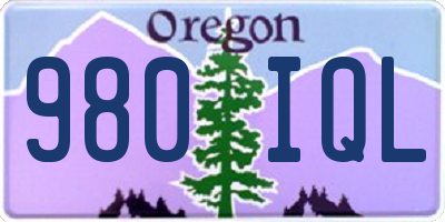 OR license plate 980IQL