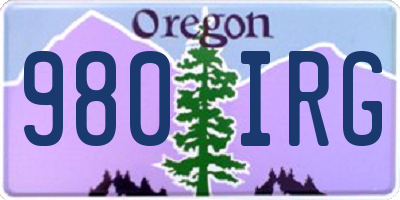 OR license plate 980IRG