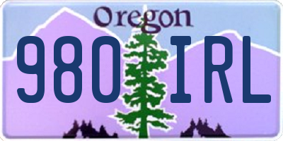 OR license plate 980IRL