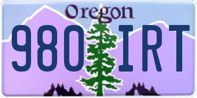 OR license plate 980IRT
