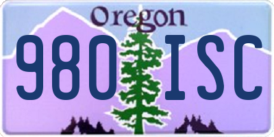 OR license plate 980ISC
