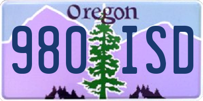 OR license plate 980ISD