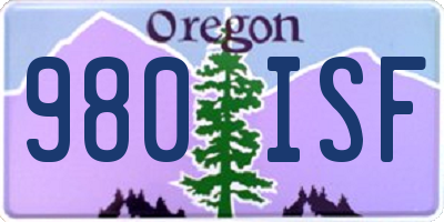 OR license plate 980ISF