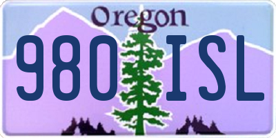 OR license plate 980ISL