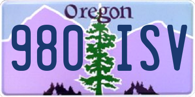 OR license plate 980ISV