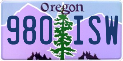 OR license plate 980ISW