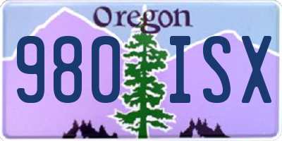 OR license plate 980ISX