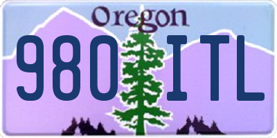 OR license plate 980ITL