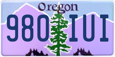 OR license plate 980IUI