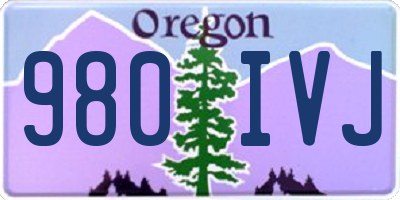 OR license plate 980IVJ